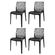 1 Kit 4 Cadeiras Empilhavel Inmetro Gruv Rivatti 45 cm -Largura- Monobloco em Polipropileno -PP- Preto
